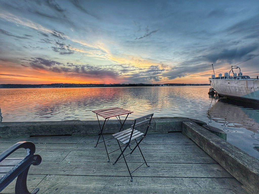 A table for one at dawn
