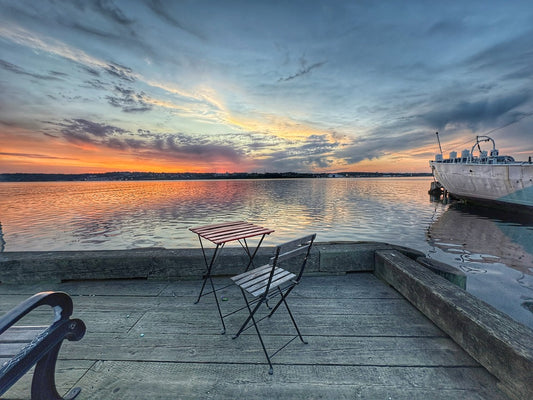 A table for one at dawn