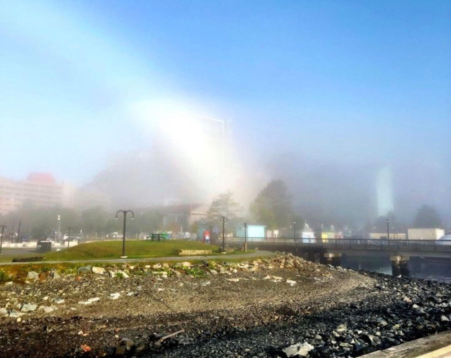 Beam through the fog
