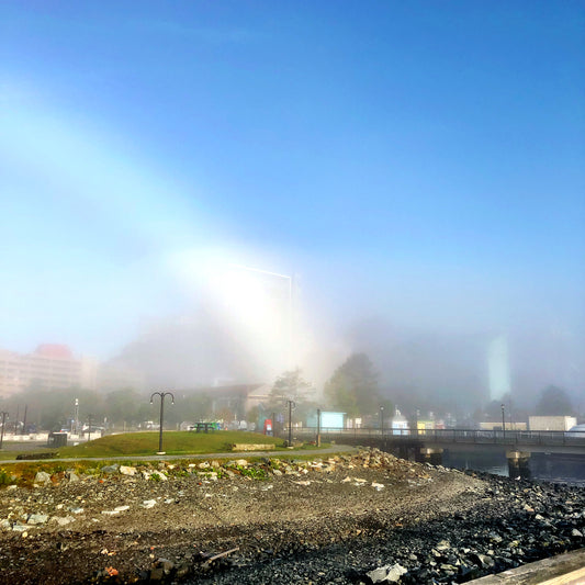 Beam through the fog